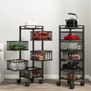 5 Layer 360° Rotating Vegetable Kitchen Rack | Smart Space-Saving Storage Shelf Cart for Fruits, Vegetables & Kitchen Essentials
