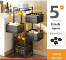 5 Layer 360° Rotating Vegetable Kitchen Rack | Smart Space-Saving Storage Shelf Cart for Fruits, Vegetables & Kitchen Essentials