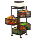5 Layer 360° Rotating Vegetable Kitchen Rack | Smart Space-Saving Storage Shelf Cart for Fruits, Vegetables & Kitchen Essentials