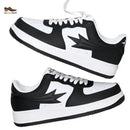 Men’s Leather Casual Sneakers – Breathable Antibacterial Stylish Lace-Up Everyday Shoes
