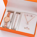 DY-02 Diamond Quartz Watch Set – Luxury Women’s Watch & Jewelry Gift Set | Elegant Party & Wedding Accessories