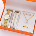 DY-02 Diamond Quartz Watch Set – Luxury Women’s Watch & Jewelry Gift Set | Elegant Party & Wedding Accessories