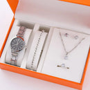 DY-02 Diamond Quartz Watch Set – Luxury Women’s Watch & Jewelry Gift Set | Elegant Party & Wedding Accessories
