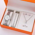 DY-02 Diamond Quartz Watch Set – Luxury Women’s Watch & Jewelry Gift Set | Elegant Party & Wedding Accessories