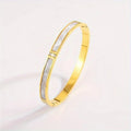 Gold Plated Stainless Steel Love Bangle – Zircon Bracelet for Women | Luxury Fashion Jewelry Gift