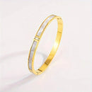 Gold Plated Stainless Steel Love Bangle – Zircon Bracelet for Women | Luxury Fashion Jewelry Gift