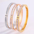 Gold Plated Stainless Steel Love Bangle – Zircon Bracelet for Women | Luxury Fashion Jewelry Gift