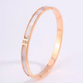Gold Plated Stainless Steel Love Bangle – Zircon Bracelet for Women | Luxury Fashion Jewelry Gift