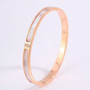 Gold Plated Stainless Steel Love Bangle – Zircon Bracelet for Women | Luxury Fashion Jewelry Gift