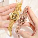 Luxury Square Crystal Quartz Watch – Roman Numeral Bracelet Watch for Men & Women | Elegant Wedding & Party Gift